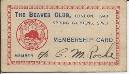 Beaver Club member card