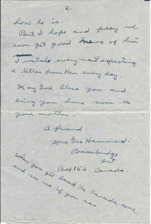 page 2 of the letter from Mrs. Edna Hammond
